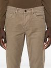 Mid-rise slim cotton trousers