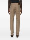 Mid-rise slim cotton trousers