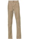 Mid-rise slim cotton trousers