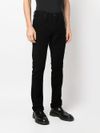 Mid-rise slim cotton trousers