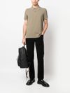 Mid-rise slim cotton trousers