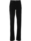 Mid-rise slim cotton trousers