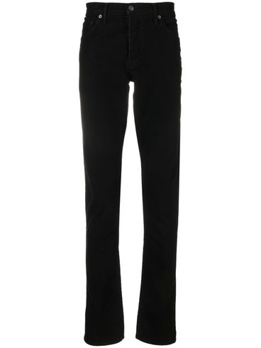 Mid-rise slim cotton trousers