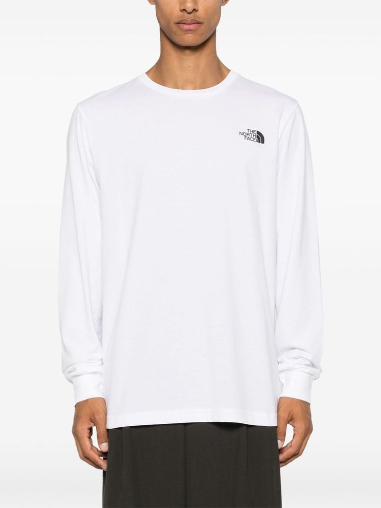 Shop The North Face White Cotton Long-sleeve T-shirt In Bianco