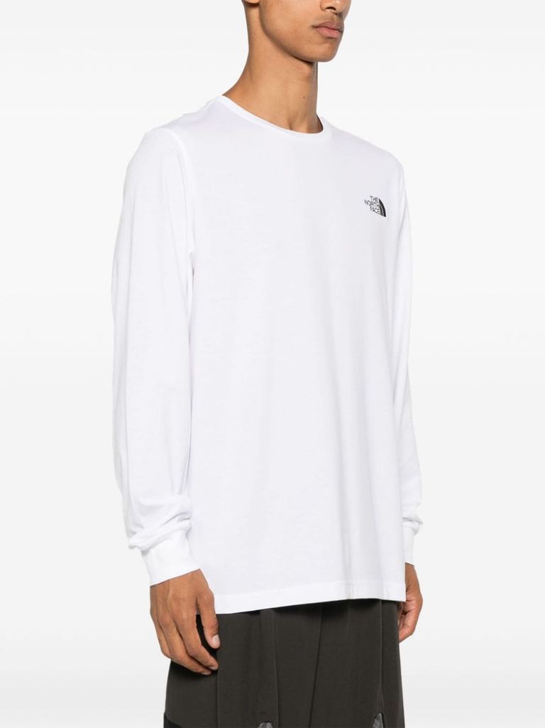 Shop The North Face White Cotton Long-sleeve T-shirt In Bianco