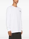 T-shirt in cotone bianco a maniche lunghe