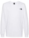 T-shirt in cotone bianco a maniche lunghe