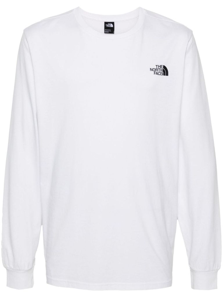 Shop The North Face White Cotton Long-sleeve T-shirt In Bianco