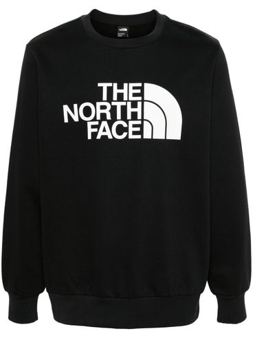 Black cotton crewneck sweatshirt with logo