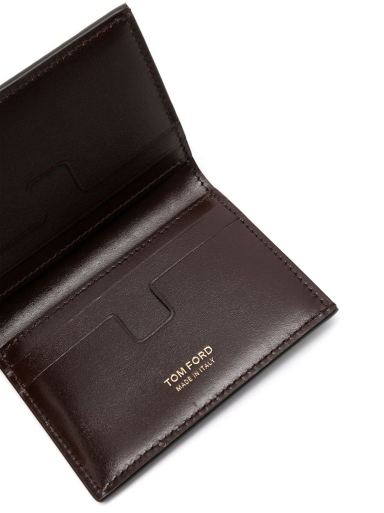 Calfskin leather wallet with crocodile effect