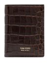 tom ford - Calfskin leather wallet with crocodile effect