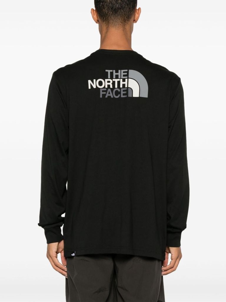 Shop The North Face Black Cotton Long-sleeve T-shirt In Nero