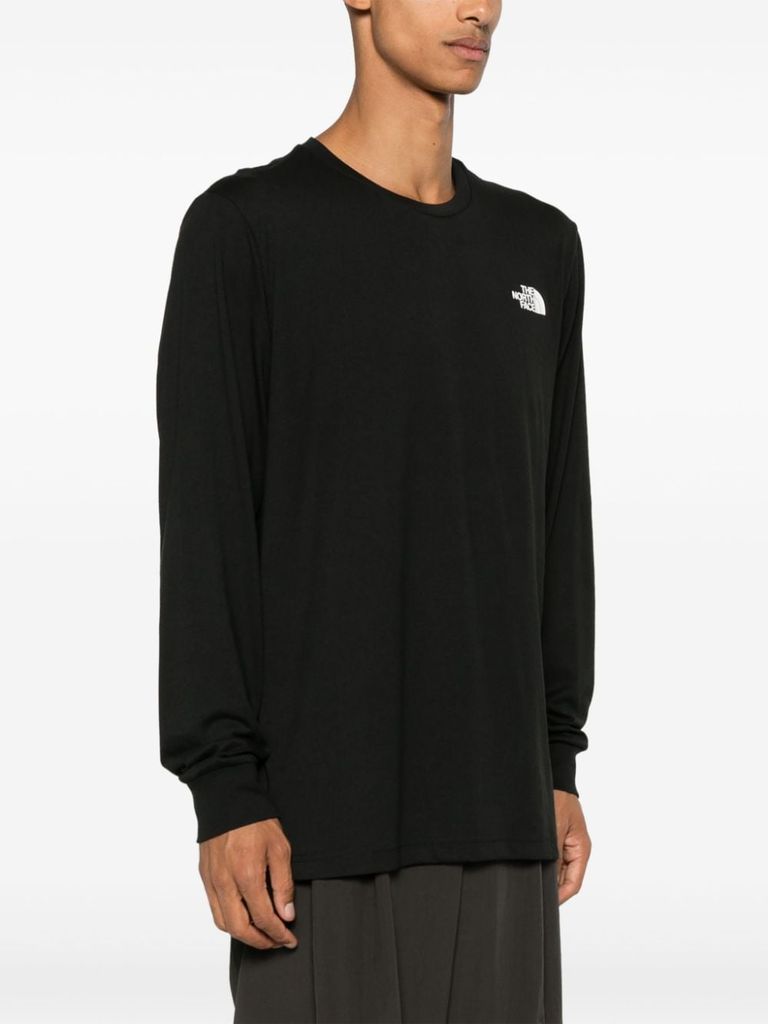 Shop The North Face Black Cotton Long-sleeve T-shirt In Nero