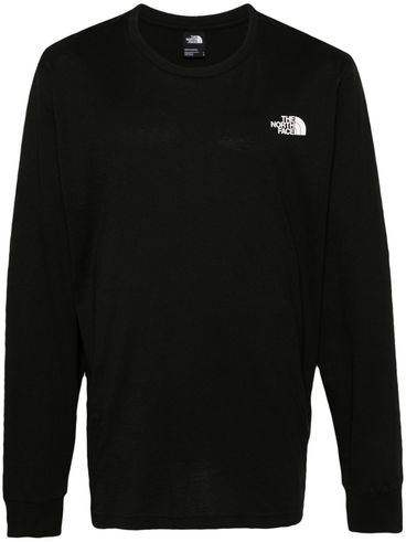 THE NORTH FACE - T-shirt in cotone nero a maniche lunghe