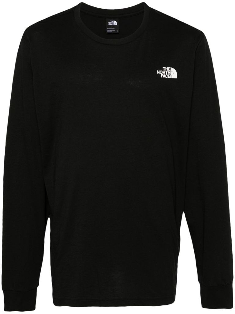 Shop The North Face Black Cotton Long-sleeve T-shirt In Nero