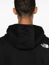 Black cotton hoodie with logo