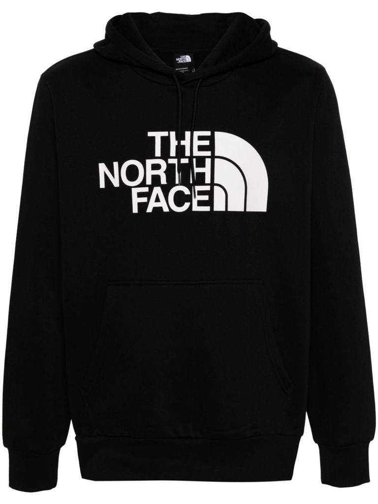 Shop The North Face Black Cotton Hoodie With Logo In Nero