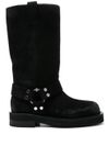 Suede calf leather Demi knee-high boots