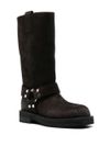 Suede calf leather Demi knee-high boots