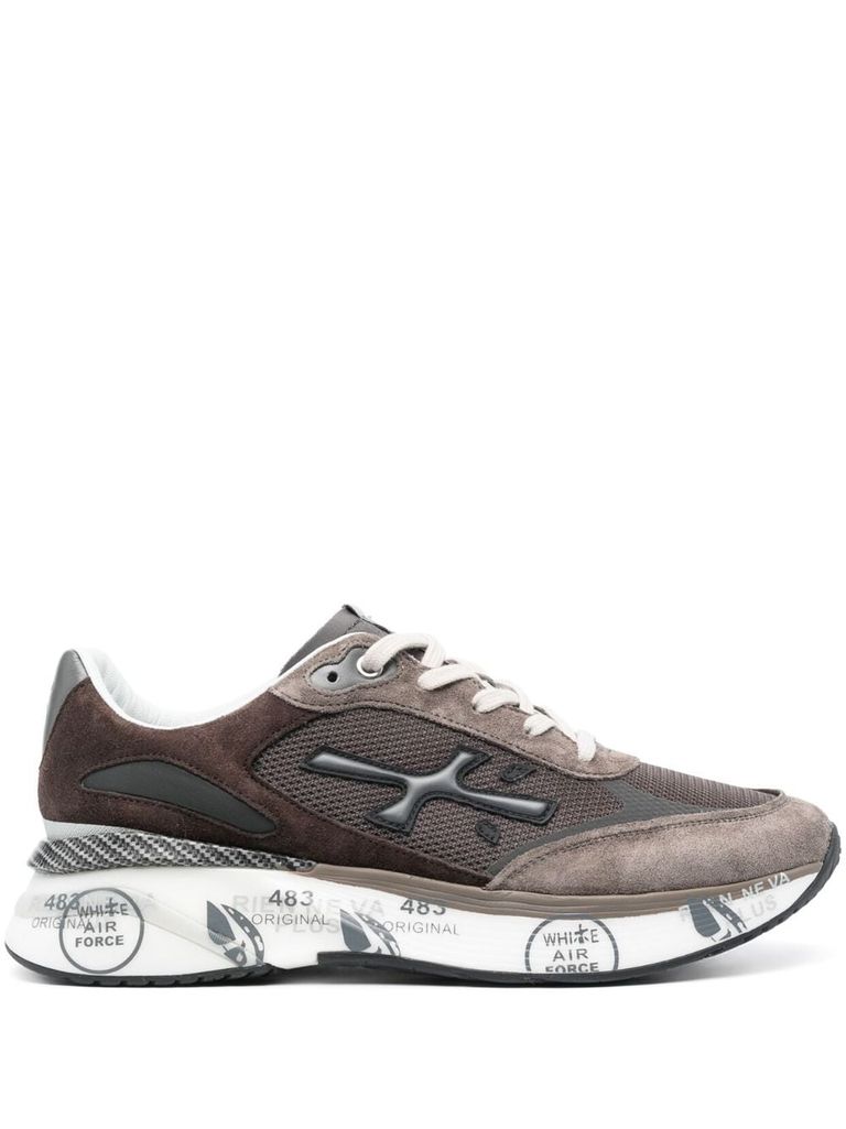 Shop Premiata Suede Leather Sneakers Moerun In Brown