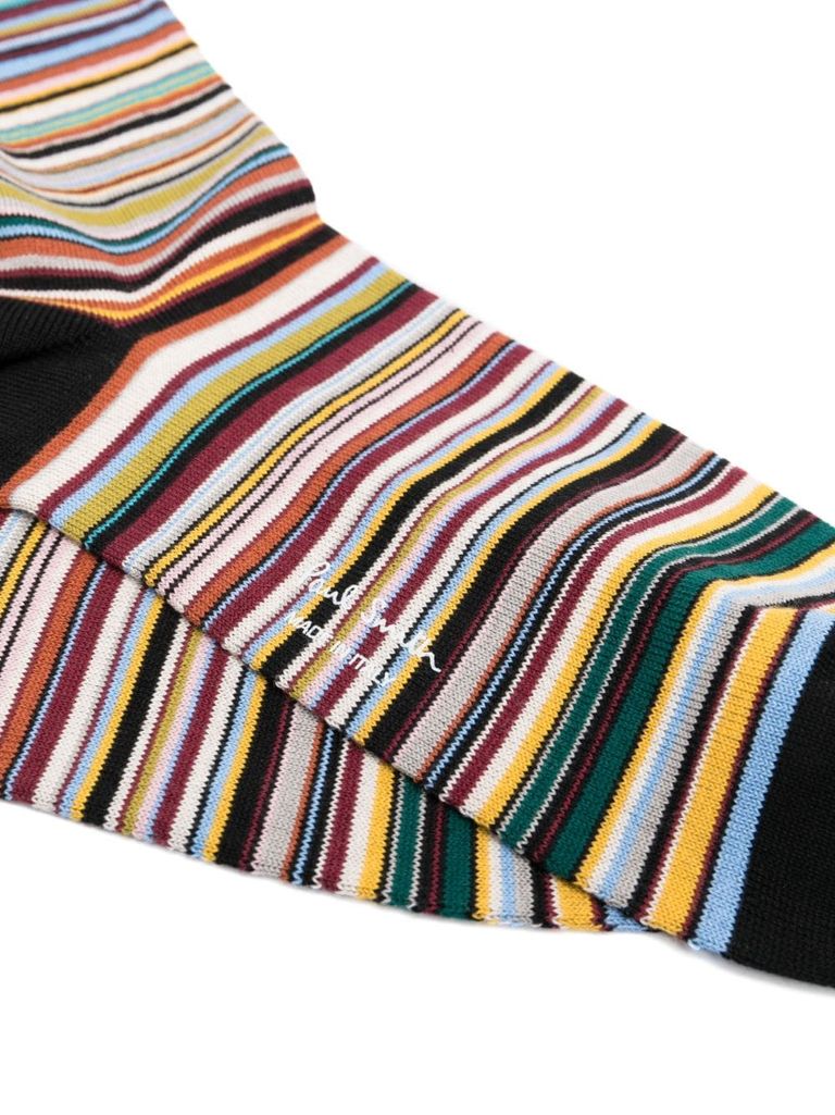 Shop Ps By Paul Smith Cotton Socks With Horizontal Stripes In Multicolour