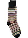 Cotton socks with horizontal stripes