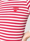 Heart-motif striped top