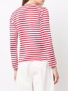 Heart-motif striped top