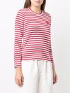 Heart-motif striped top