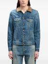 Denim jacket with bear print