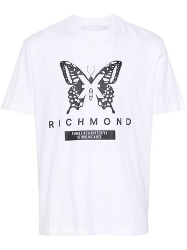 JOHN RICHMOND - T-shirt in cotone con stampa farfalla