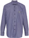 etro - Camicia in cotone a righe verticali