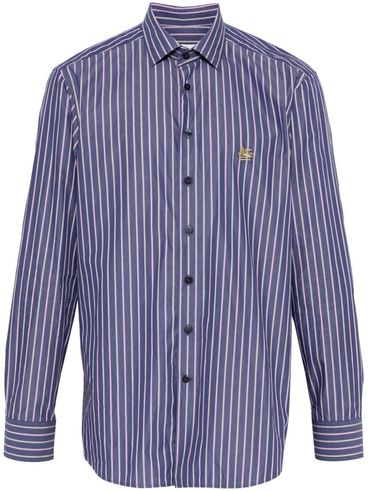 Vertical striped cotton shirt