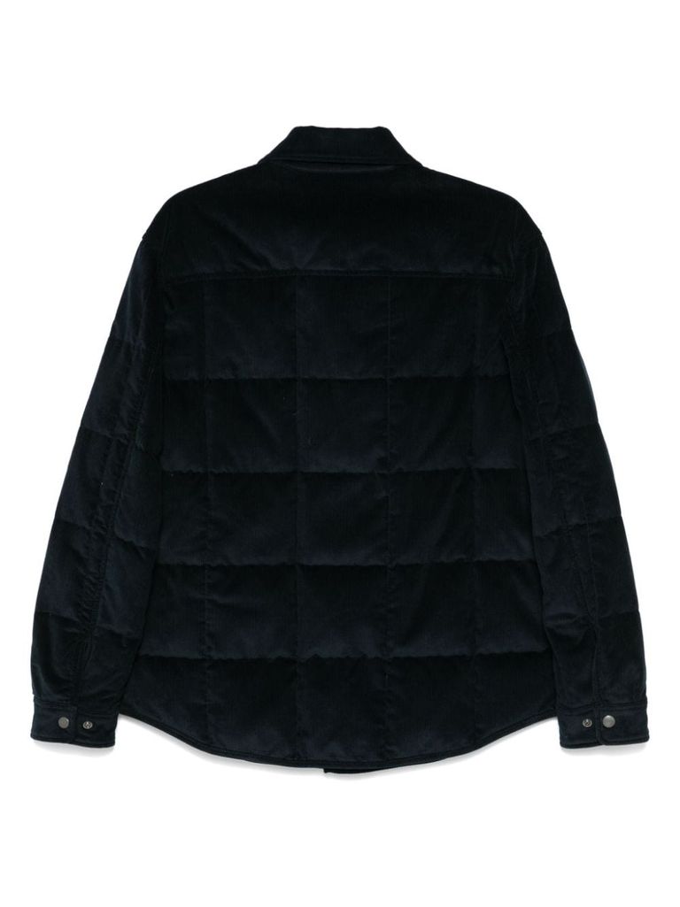 Shop Woolrich Alaskan Jacket In Quilted Velvet In Blue