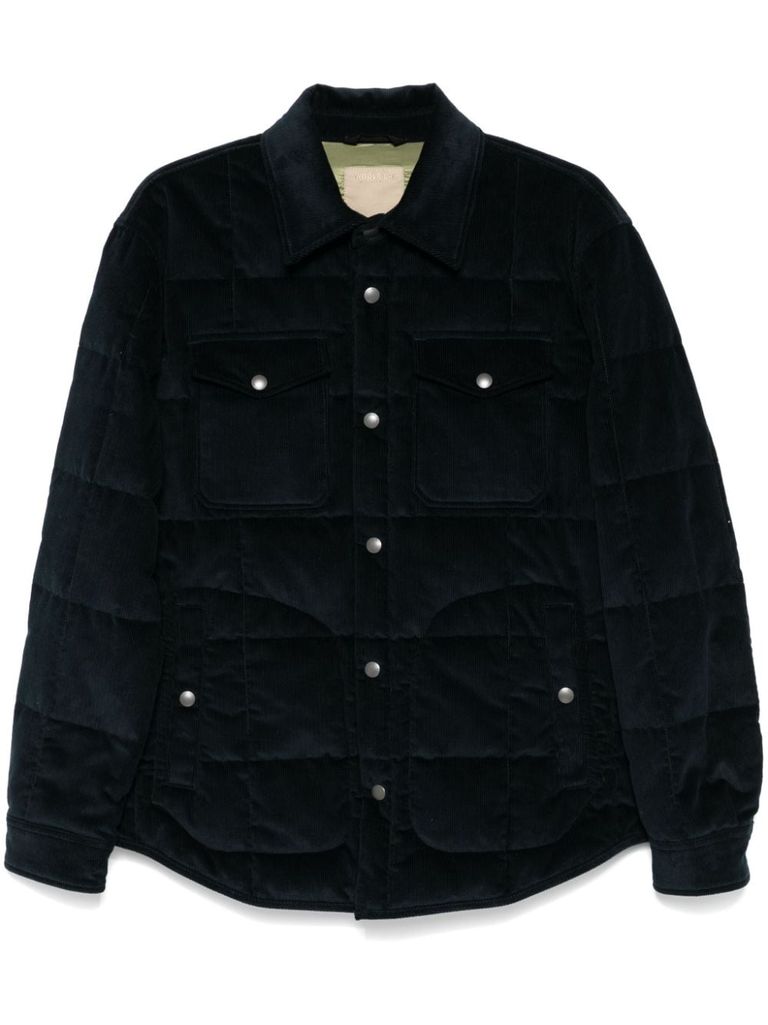 Shop Woolrich Alaskan Jacket In Quilted Velvet In Blue