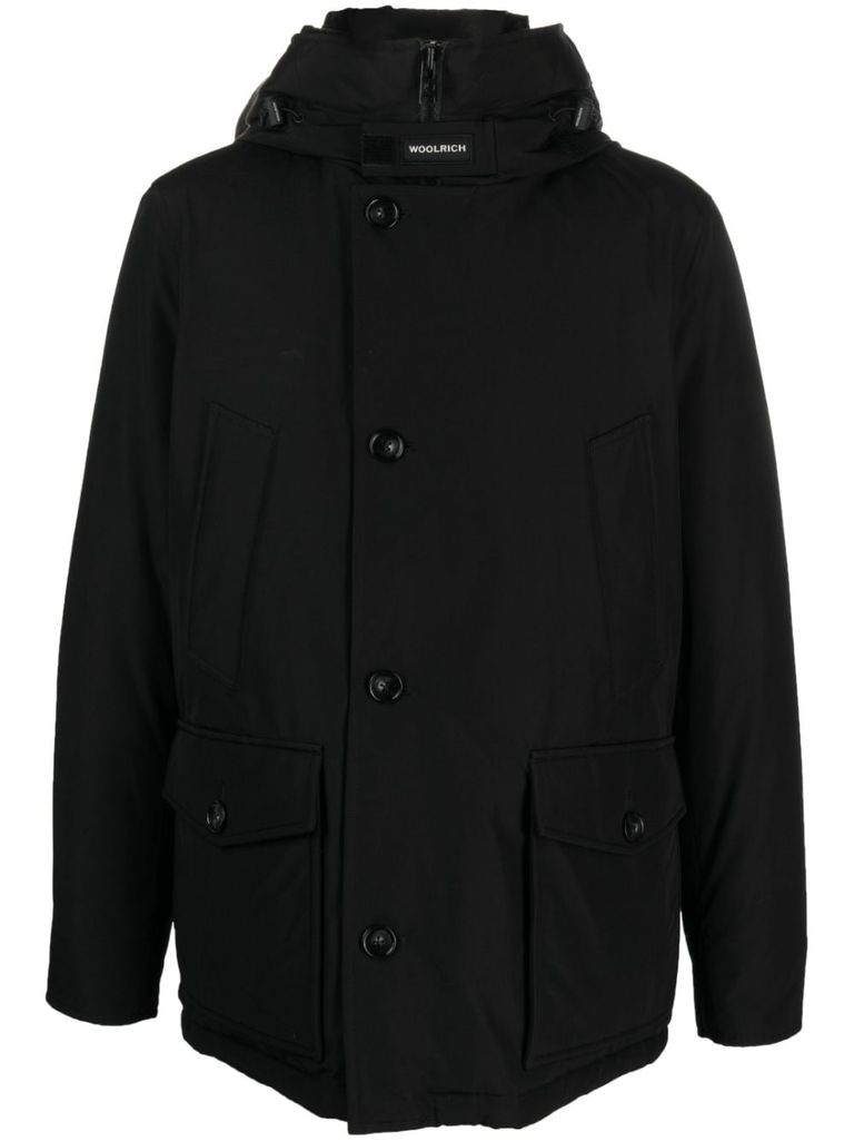 Shop Woolrich Organic Cotton Arctic Padded Parka In Black