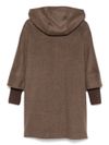 Cappotto corto in cashmere con alamari