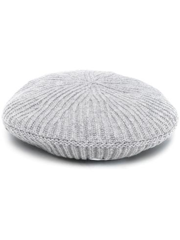 Ribbed recycled wool beret