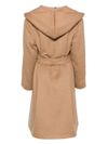 Long virgin wool coat with belt