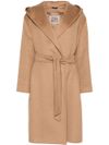 Long virgin wool coat with belt