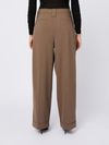 Tapered viscose pants with pleats