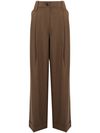 Tapered viscose pants with pleats