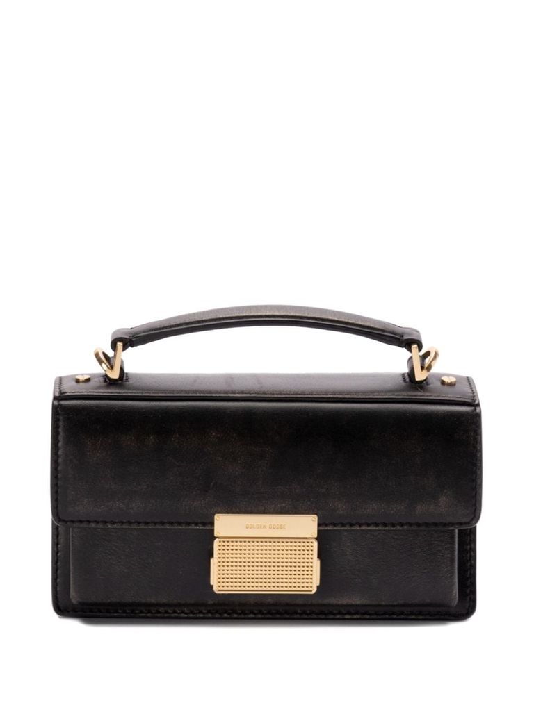 Shop Golden Goose Calf Leather Venezia Tote Bag In Black