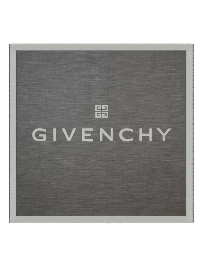 Shop Givenchy Logo Scarf In Grey