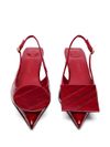 Leather Duelo slingback with circular and square pattern