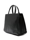 Leather tote bag with logo print