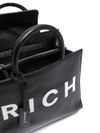 Leather tote bag with logo print