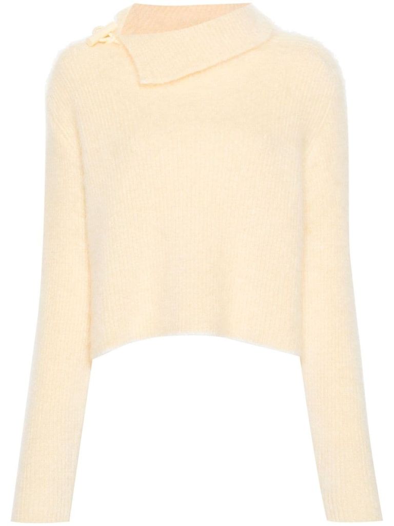 Shop Jacquemus Le Pull Marina Wool Sweater In Yellow