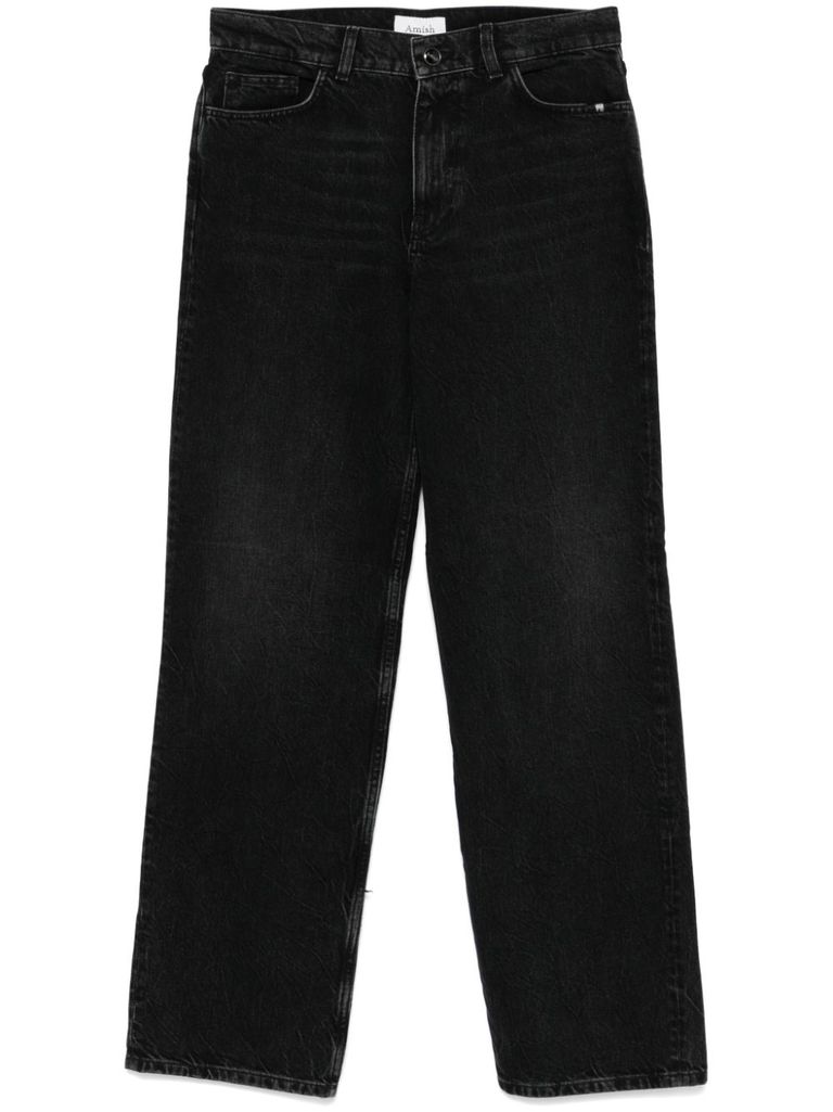 Shop Amish Black Recycled Denim Jenny Jeans