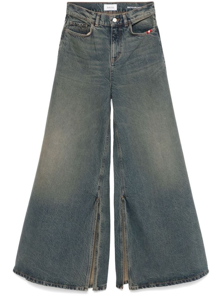 Shop Amish Denim Colette Jeans In High-rise In Blue